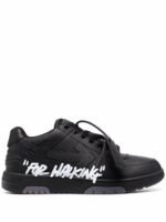 OFF-WHITE Out Of Office OOO "For Walking" Low Tops Black White