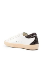 Golden Goose Super-Star with silver star and brown glitter heel tab - Image 3
