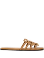 Loewe Petal Anagram slide Camel in soft calfskin