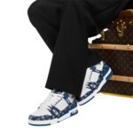 Louis Vuitton LV Trainer Monogram Denim White Blue - Image 8