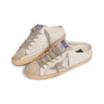 Golden Goose Super-Star Sabot With A Platinum Glitter Star And Suede Tongue - Image 2