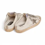 Golden Goose Super-Star Sabot With A Platinum Glitter Star And Suede Tongue - Image 4