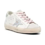 Golden Goose Super-Star Leather Sneakers – White Silver Aqua - Image 2