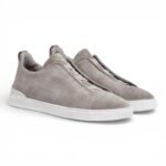 Zegna Suede Triple Stitch Grey Men’s - Image 2