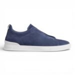 Zegna Suede Triple Stitch Navy Men’s