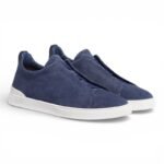 Zegna Suede Triple Stitch Navy Men’s - Image 2