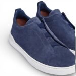 Zegna Suede Triple Stitch Navy Men’s - Image 3