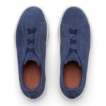 Zegna Suede Triple Stitch Navy Men’s - Image 4
