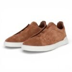 Zegna Suede Triple Stitch Tobacco Men’s - Image 4