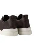 Zegna Brown Leather Triple Stitch - Image 3