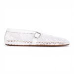 Alaia Fishnet Ballerina Flats | White