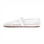 Alaia Fishnet Ballerina Flats | White - Image 3