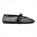 Alaia Fishnet Ballerina Flats | Black