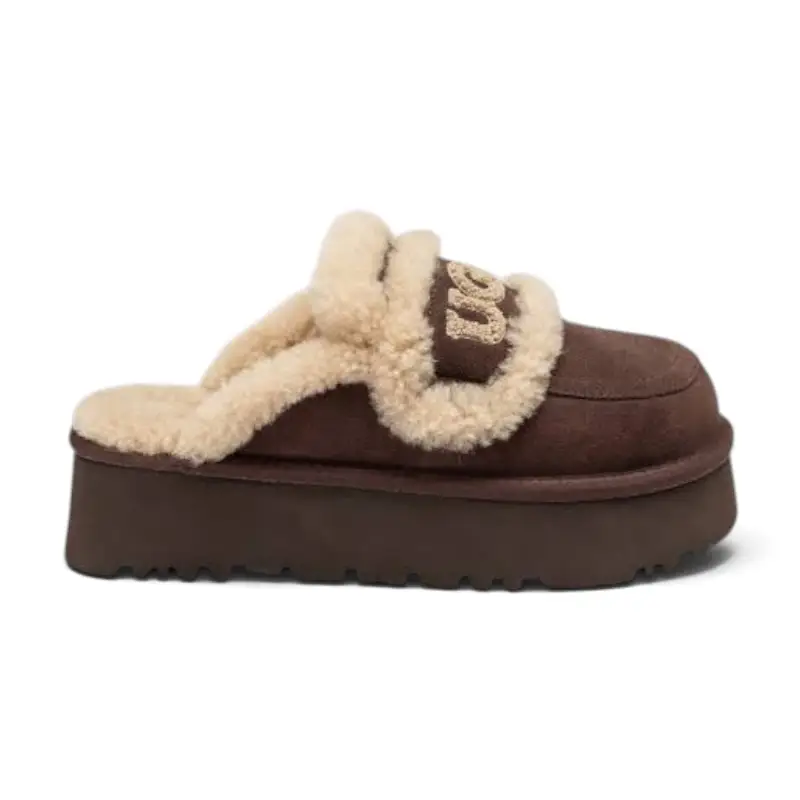 IMG_7812 UGG Chloe Fluffy Platform Scuff – Brown - Image 1