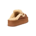 UGG Women’s Chloe Fluffy Platform Scuff – Chestnut - Image 5