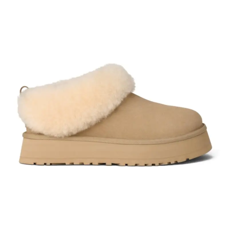 IMG_7867 UGG Tazzelle Logo Patch Slippers – Beige - Image 1